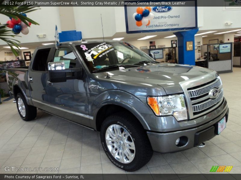Sterling Gray Metallic / Platinum Sienna Brown/Black Leather 2012 Ford F150 Platinum SuperCrew 4x4