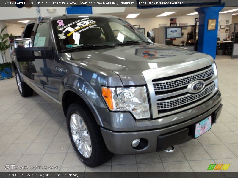 Sterling Gray Metallic / Platinum Sienna Brown/Black Leather 2012 Ford F150 Platinum SuperCrew 4x4