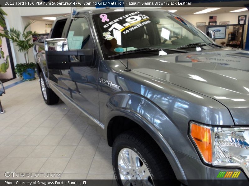 Sterling Gray Metallic / Platinum Sienna Brown/Black Leather 2012 Ford F150 Platinum SuperCrew 4x4