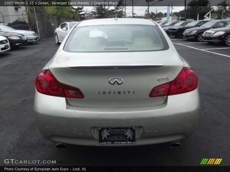 Serengeti Sand Metallic / Graphite Black 2007 Infiniti G 35 x Sedan