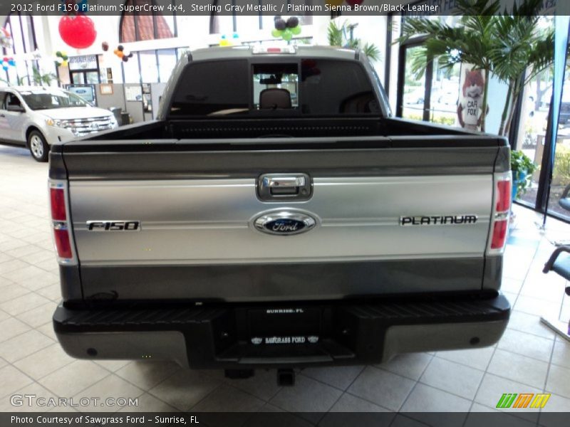 Sterling Gray Metallic / Platinum Sienna Brown/Black Leather 2012 Ford F150 Platinum SuperCrew 4x4