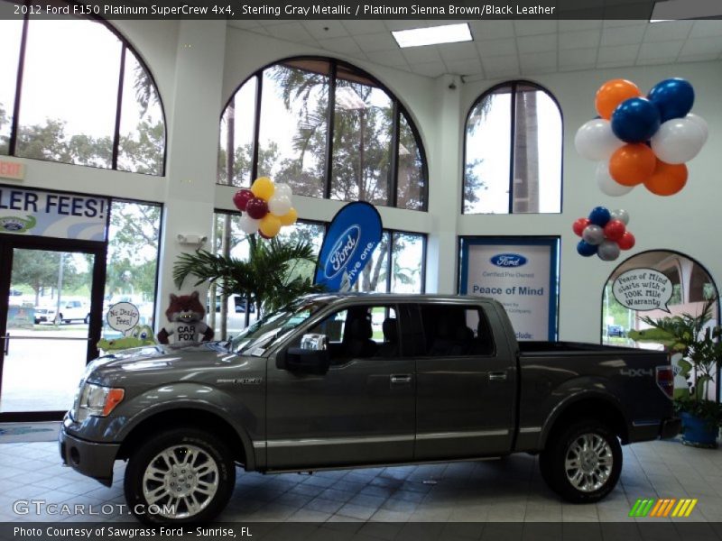 Sterling Gray Metallic / Platinum Sienna Brown/Black Leather 2012 Ford F150 Platinum SuperCrew 4x4