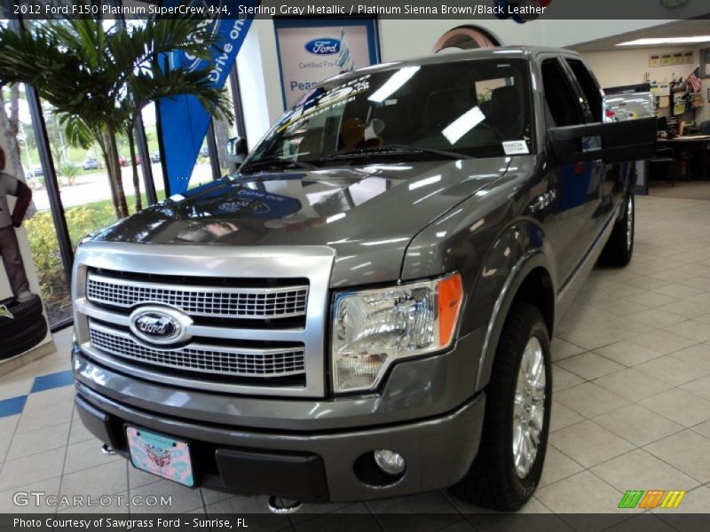 Sterling Gray Metallic / Platinum Sienna Brown/Black Leather 2012 Ford F150 Platinum SuperCrew 4x4