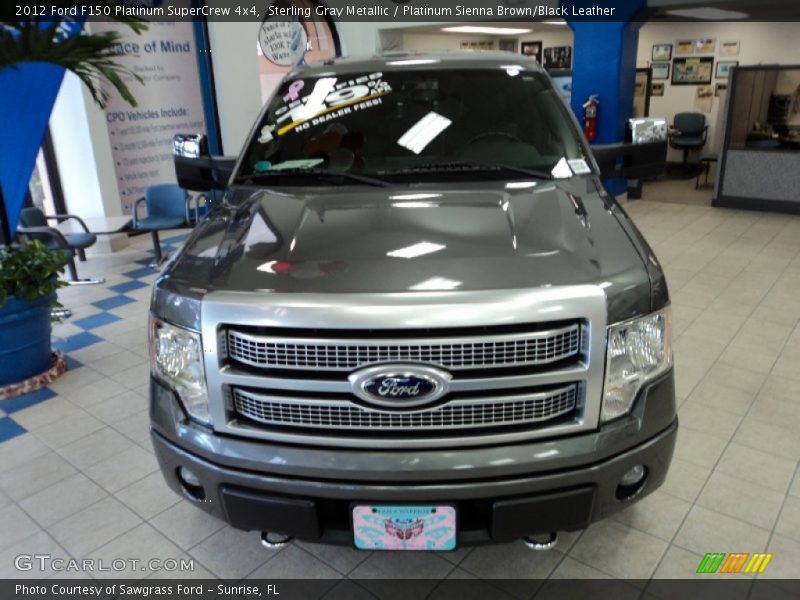 Sterling Gray Metallic / Platinum Sienna Brown/Black Leather 2012 Ford F150 Platinum SuperCrew 4x4