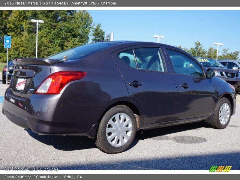 Amethyst Gray / Charcoal 2015 Nissan Versa 1.6 S Plus Sedan