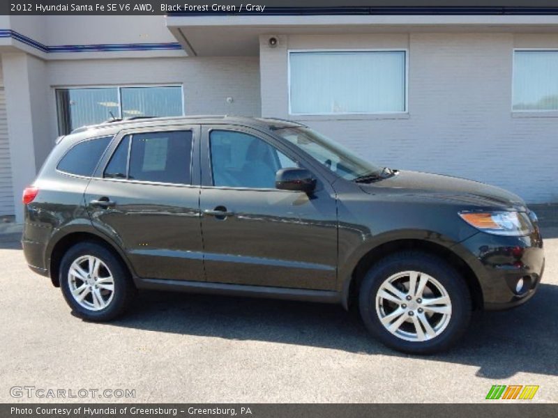 Black Forest Green / Gray 2012 Hyundai Santa Fe SE V6 AWD