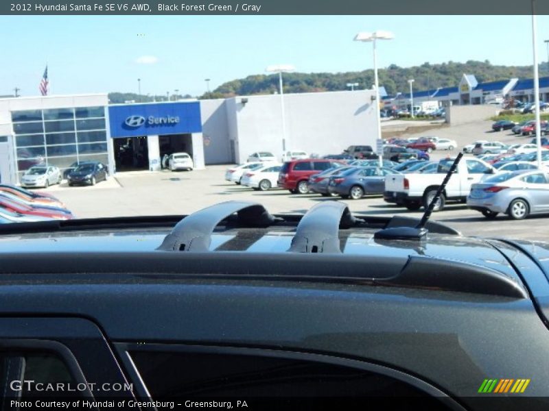 Black Forest Green / Gray 2012 Hyundai Santa Fe SE V6 AWD
