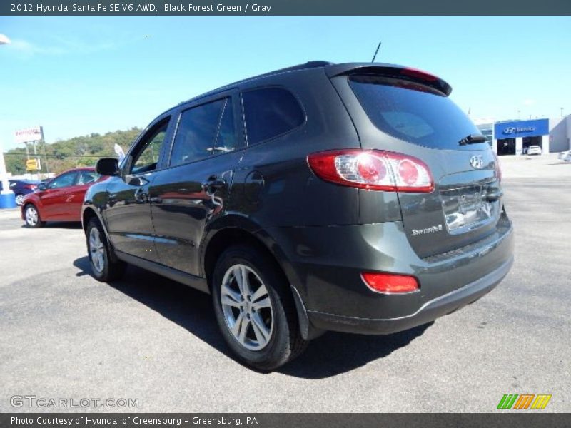 Black Forest Green / Gray 2012 Hyundai Santa Fe SE V6 AWD