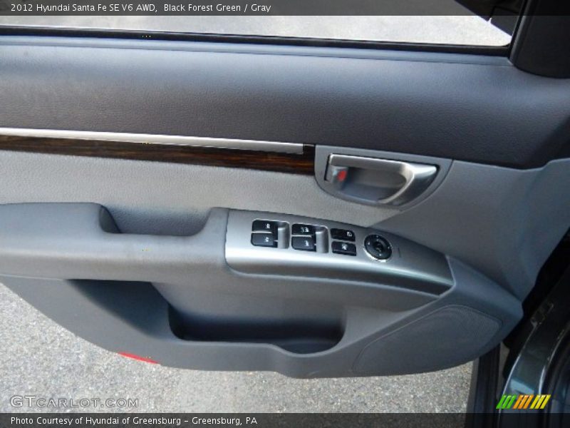 Black Forest Green / Gray 2012 Hyundai Santa Fe SE V6 AWD