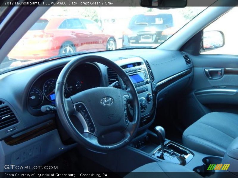 Black Forest Green / Gray 2012 Hyundai Santa Fe SE V6 AWD