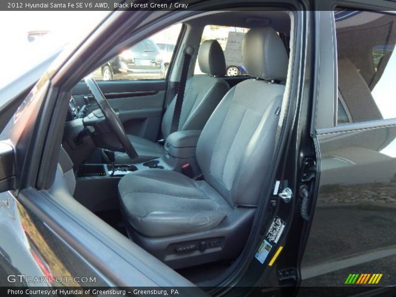 Black Forest Green / Gray 2012 Hyundai Santa Fe SE V6 AWD