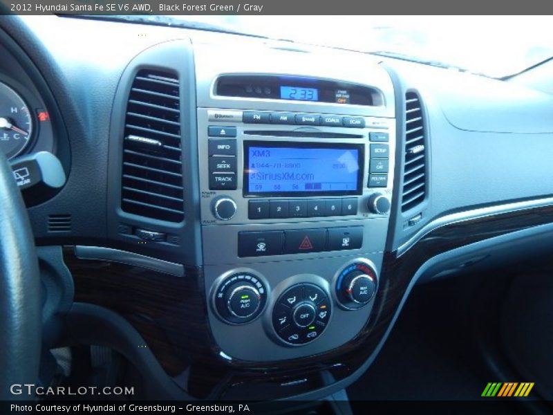 Black Forest Green / Gray 2012 Hyundai Santa Fe SE V6 AWD