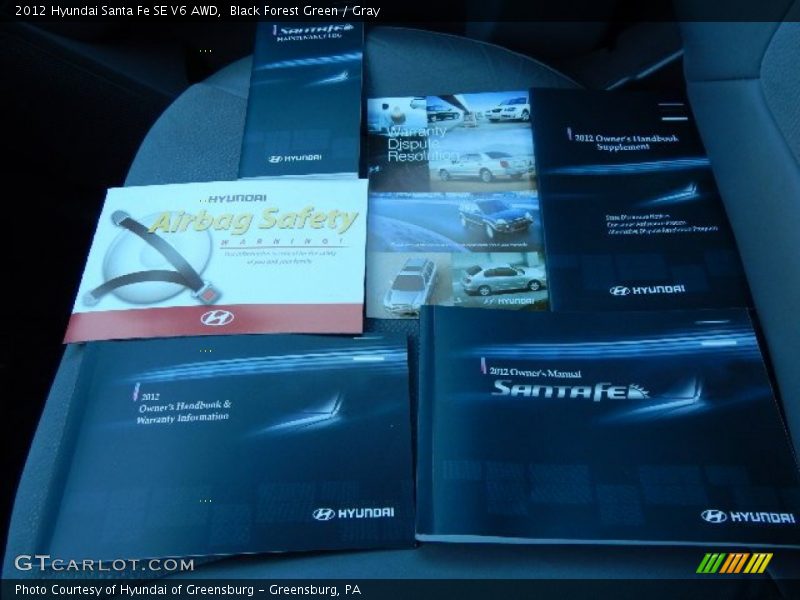 Black Forest Green / Gray 2012 Hyundai Santa Fe SE V6 AWD