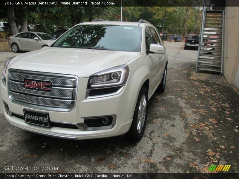 White Diamond Tricoat / Ebony 2015 GMC Acadia Denali AWD