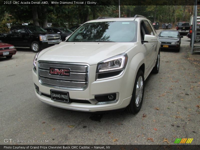 White Diamond Tricoat / Ebony 2015 GMC Acadia Denali AWD