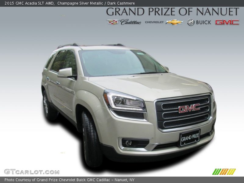Champagne Silver Metallic / Dark Cashmere 2015 GMC Acadia SLT AWD