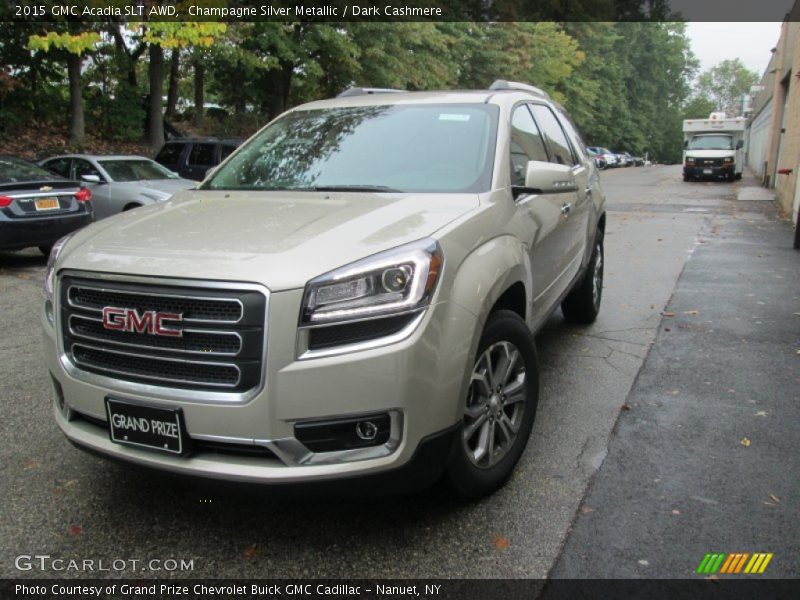 Champagne Silver Metallic / Dark Cashmere 2015 GMC Acadia SLT AWD