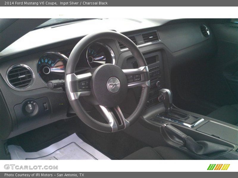 Ingot Silver / Charcoal Black 2014 Ford Mustang V6 Coupe