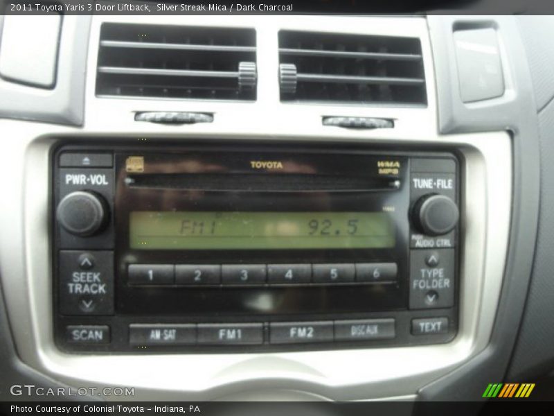 Silver Streak Mica / Dark Charcoal 2011 Toyota Yaris 3 Door Liftback