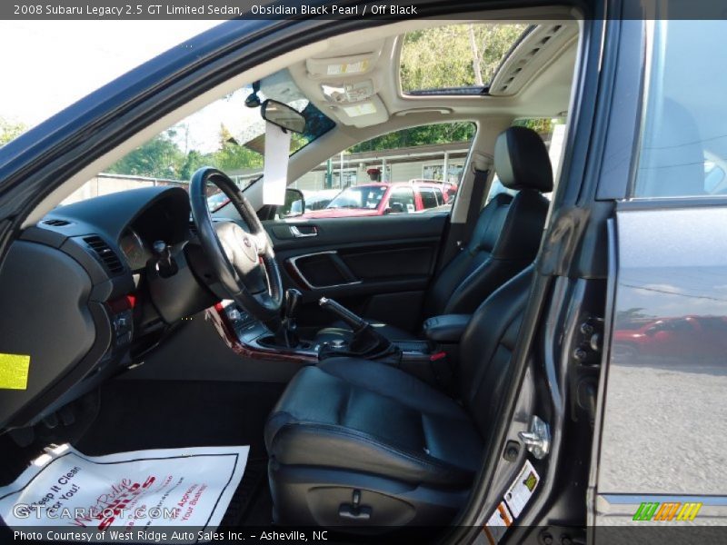 Obsidian Black Pearl / Off Black 2008 Subaru Legacy 2.5 GT Limited Sedan