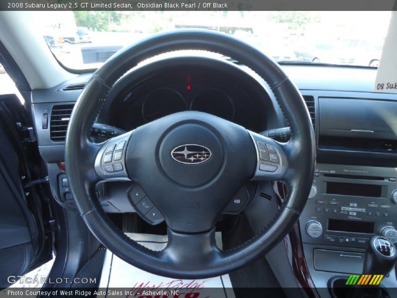 Obsidian Black Pearl / Off Black 2008 Subaru Legacy 2.5 GT Limited Sedan