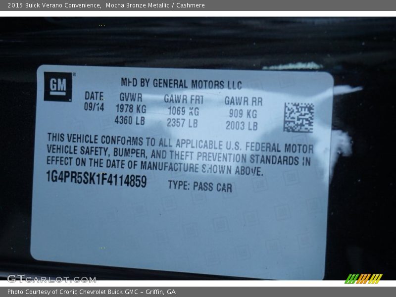 Mocha Bronze Metallic / Cashmere 2015 Buick Verano Convenience