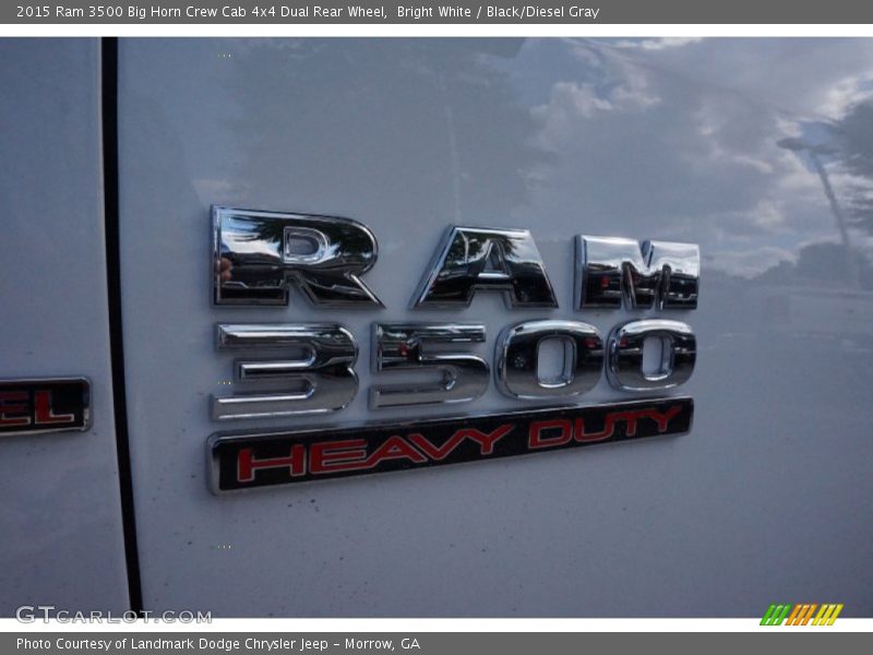 Bright White / Black/Diesel Gray 2015 Ram 3500 Big Horn Crew Cab 4x4 Dual Rear Wheel