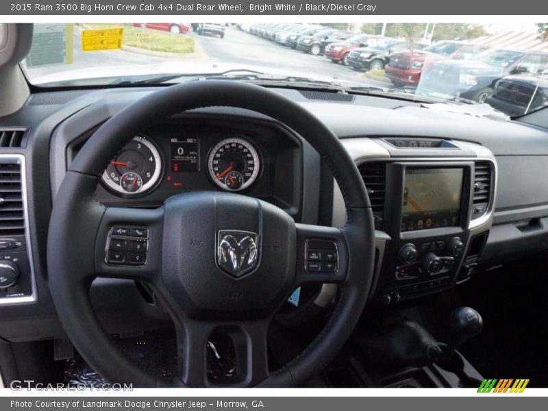 Bright White / Black/Diesel Gray 2015 Ram 3500 Big Horn Crew Cab 4x4 Dual Rear Wheel