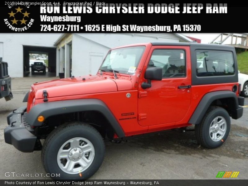 Firecracker Red / Black 2015 Jeep Wrangler Sport 4x4