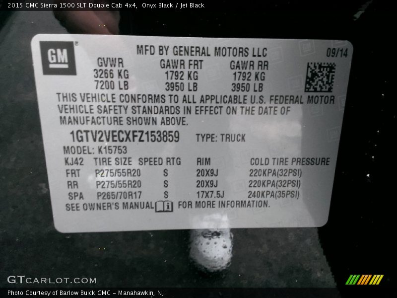 Onyx Black / Jet Black 2015 GMC Sierra 1500 SLT Double Cab 4x4