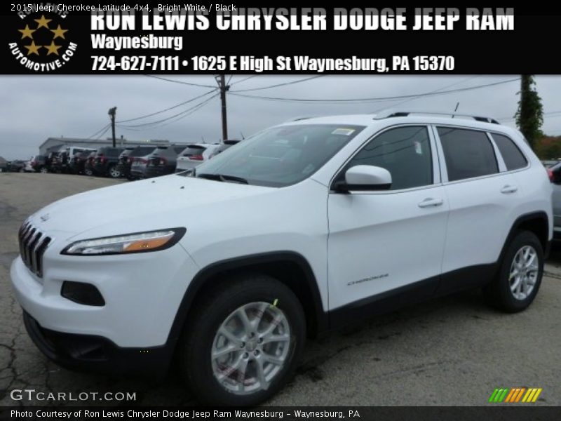 Bright White / Black 2015 Jeep Cherokee Latitude 4x4