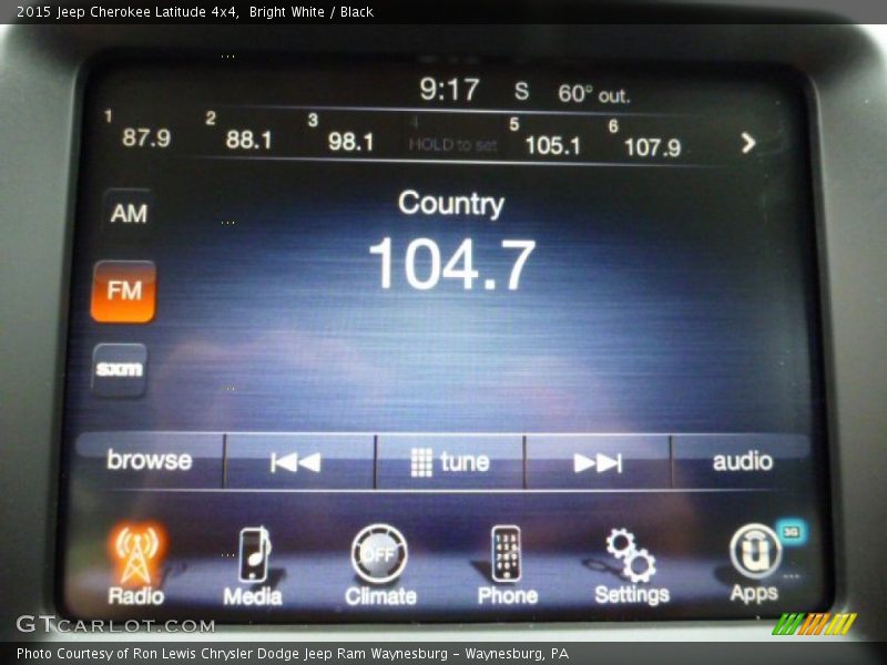 Bright White / Black 2015 Jeep Cherokee Latitude 4x4