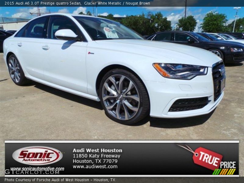 Glacier White Metallic / Nougat Brown 2015 Audi A6 3.0T Prestige quattro Sedan