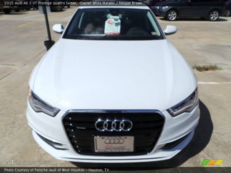 Glacier White Metallic / Nougat Brown 2015 Audi A6 3.0T Prestige quattro Sedan