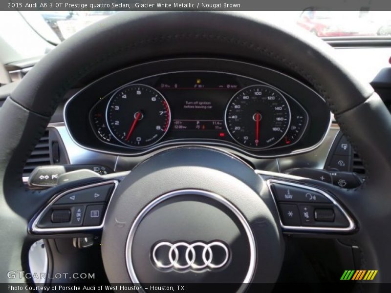Glacier White Metallic / Nougat Brown 2015 Audi A6 3.0T Prestige quattro Sedan
