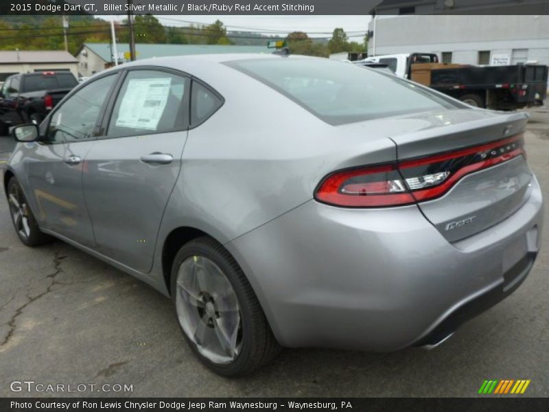Billet Silver Metallic / Black/Ruby Red Accent Stitching 2015 Dodge Dart GT