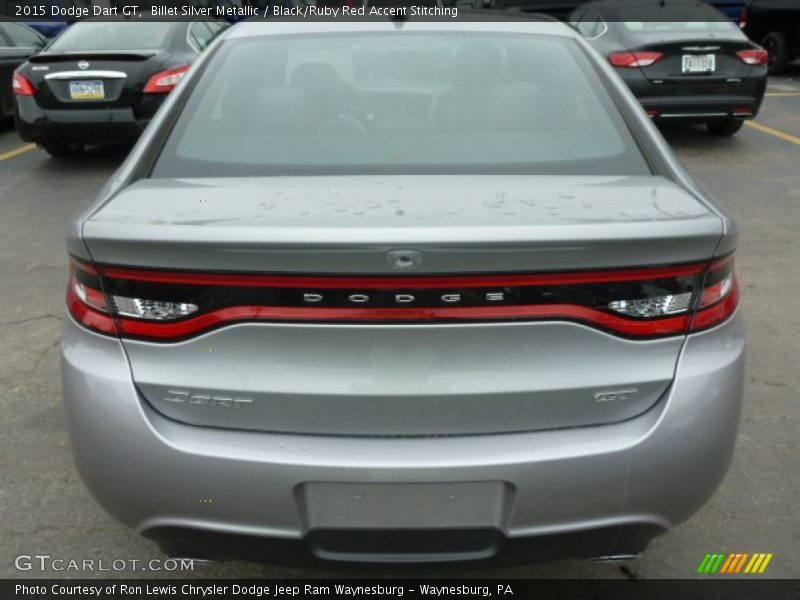 Billet Silver Metallic / Black/Ruby Red Accent Stitching 2015 Dodge Dart GT