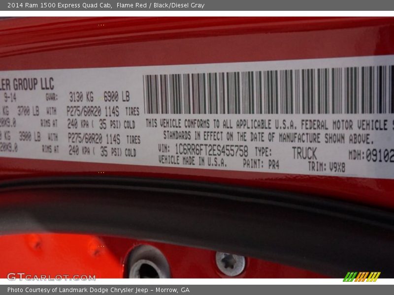 Flame Red / Black/Diesel Gray 2014 Ram 1500 Express Quad Cab