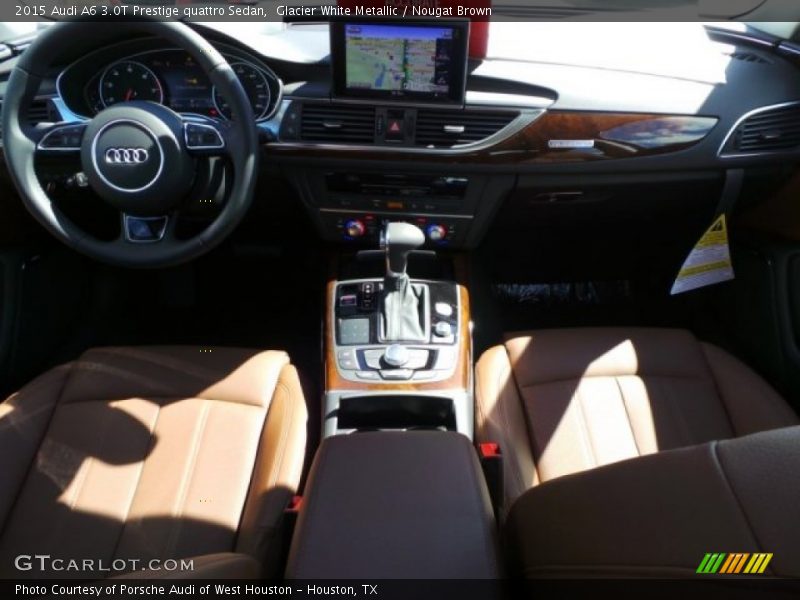 Glacier White Metallic / Nougat Brown 2015 Audi A6 3.0T Prestige quattro Sedan