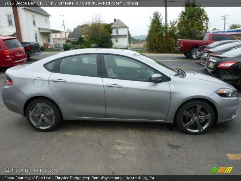 Billet Silver Metallic / Black/Ruby Red Accent Stitching 2015 Dodge Dart GT