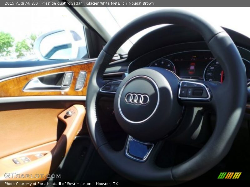Glacier White Metallic / Nougat Brown 2015 Audi A6 3.0T Prestige quattro Sedan