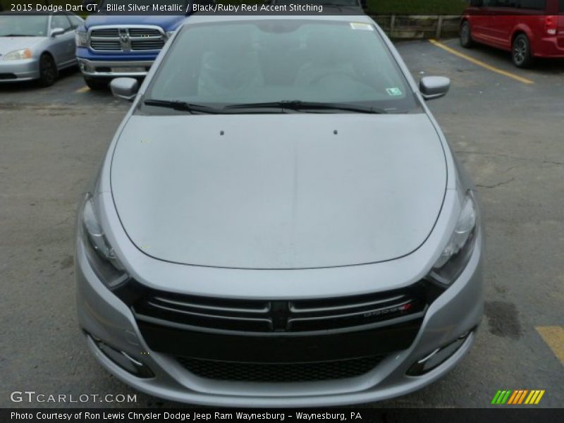 Billet Silver Metallic / Black/Ruby Red Accent Stitching 2015 Dodge Dart GT