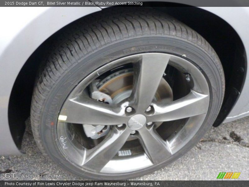 Billet Silver Metallic / Black/Ruby Red Accent Stitching 2015 Dodge Dart GT
