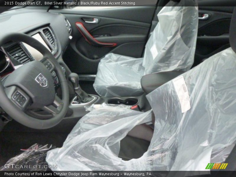 Billet Silver Metallic / Black/Ruby Red Accent Stitching 2015 Dodge Dart GT