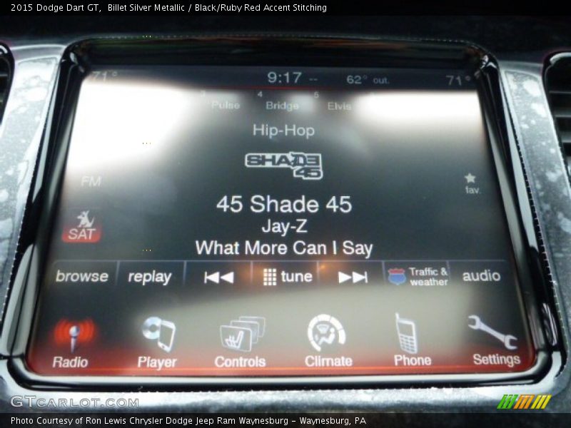 Billet Silver Metallic / Black/Ruby Red Accent Stitching 2015 Dodge Dart GT