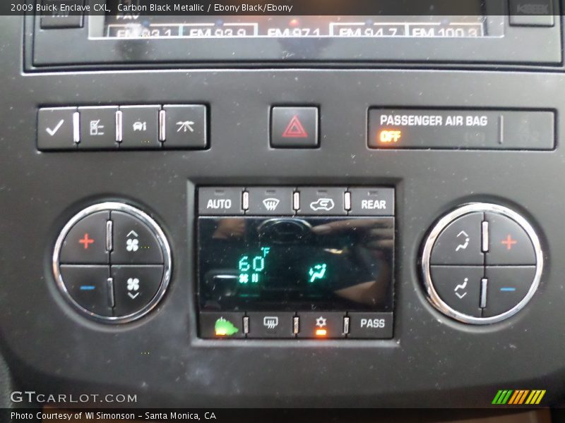 Carbon Black Metallic / Ebony Black/Ebony 2009 Buick Enclave CXL