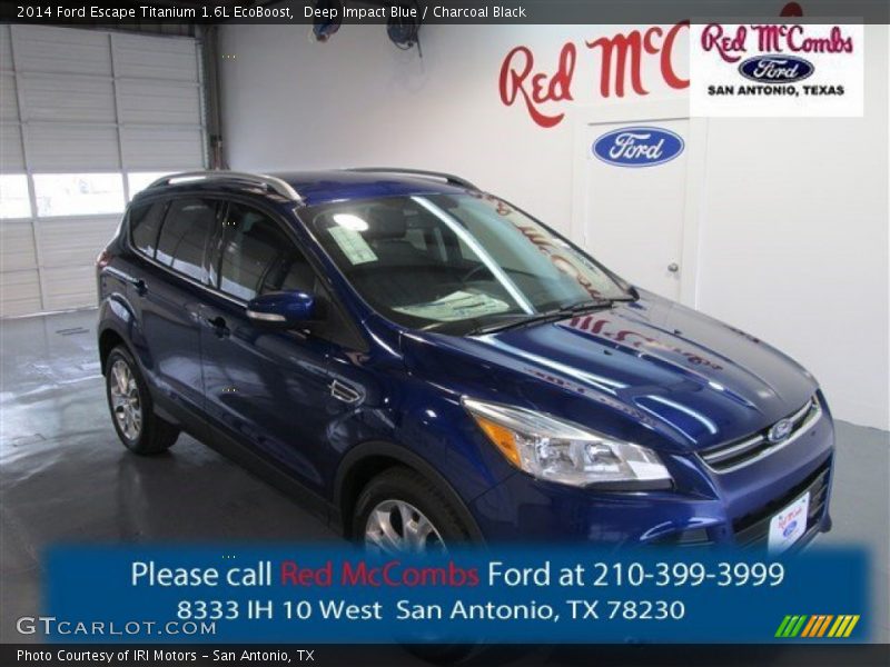 Deep Impact Blue / Charcoal Black 2014 Ford Escape Titanium 1.6L EcoBoost