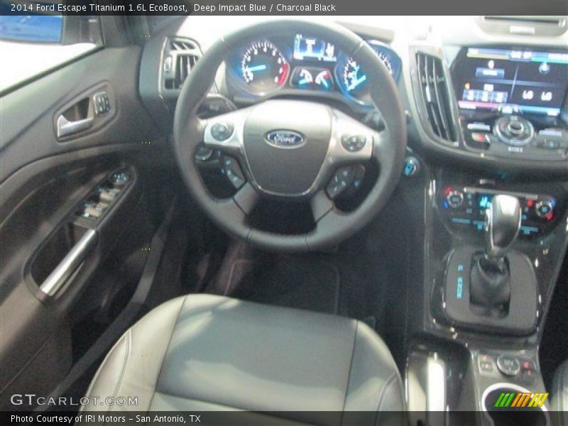 Deep Impact Blue / Charcoal Black 2014 Ford Escape Titanium 1.6L EcoBoost