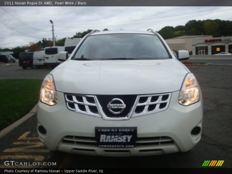 Pearl White / Black 2011 Nissan Rogue SV AWD