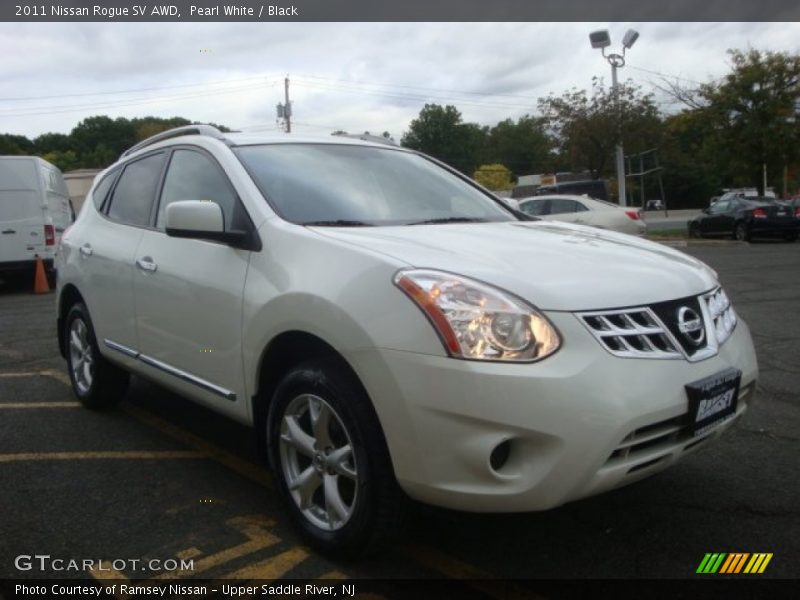 Pearl White / Black 2011 Nissan Rogue SV AWD
